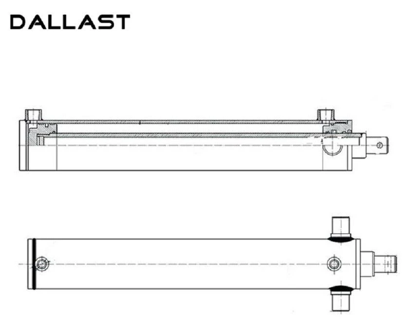 Trunnion log splitter cylinder